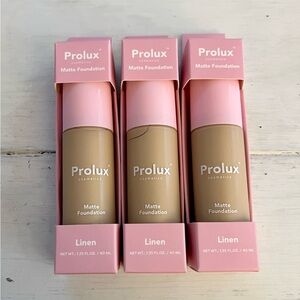 Set of 3 Prolux Cosmetics Matte
Foundation LINEN - 1.35fl oz. New in Box